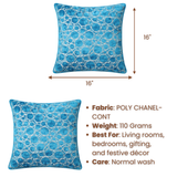 Machine-Crafted T Green Cushion Cover – 16"x16" | Circular Embroidered Design | Premium Poly Channel Fabric