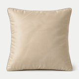 Fabric Crafted Cushion Cover – Cream Beige | 16"x16" | Poly Cotton Fabric | Premium Woven Panel Design