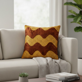 Hand-Crafted Cushion Cover – Brown | 16"x16" | Poly Chenille-Cotton | Luxurious Festive Accent