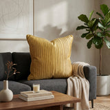 Fabric Crafted Cushion Cover – Copper | 16"x16" | Poly Cotton Foam Fabric | Premium Ribbed Texture Design
