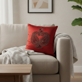 Handcrafted Maroon Cushion Cover – 16"x16" | Intricate Traditional Embroidered Motif | Premium Poly Cotton