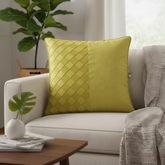 Fabric Crafted Cushion Cover – Parrot Green | 16"x16" | Poly Cotton | Vibrant & Modern Design Add freshness and vibran