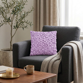 Fabric Crafted Cushion Cover – Purple | 12"x12" | Poly Cotton Foam | Textured Petal Design