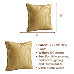 Fabric Crafted Cushion Cover – Copper | 16"x16" | Poly Cotton Foam Fabric | Premium Ribbed Texture Design