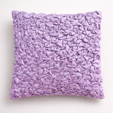 Fabric Crafted Cushion Cover – Purple | 12"x12" | Poly Cotton Foam | Textured Petal Design