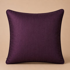 Handcrafted Cushion Cover – Purple | 16"x16" | Floral Embroidered Decorative Cushion Cover