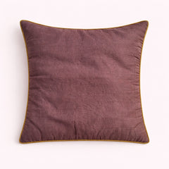 Hand Crafted Cushion Cover – Brown | 16"x16" | Poly Cotton | Floral Embroidered Sequin Design