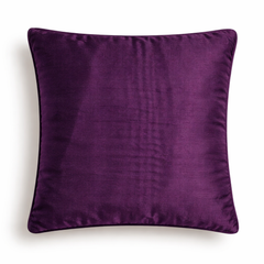 Hand Crafted Cushion Cover – Purple | 16"x16" | Poly Cotton | Pleated Panel Design