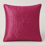 Machine Crafted Pink Cushion Cover – 16"x16" | Elegant Gold Floral Embroidery | Premium Poly-Cotton Decorative Cushion Cover