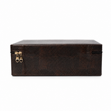 Luxury Brown Leather Bangle Storage Box with Removable Velvet Display Rolls, Necklace Pocket & Jewellery Organizer for Bangles, Bracelets, Watches & Accessories (33.02 × 20.83 × 10.16 cm)