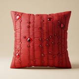 Handcrafted Maroon Cushion Cover – 16"x16" | Decorative Bead & Thread Work | Premium Poly Cotton