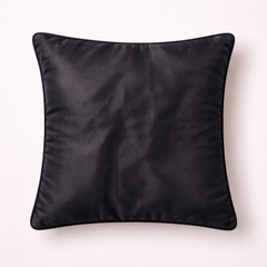 Hand Crafted Cushion Cover – Black | 12"x12" | Poly Cotton | Embroidered Floral Design