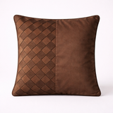 Fabric-Crafted Brown Cushion Cover – 12"x12" | Poly Cotton Fabric | Warm & Timeless