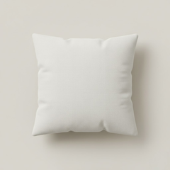 Fabric-Crafted White Cushion Cover – 16"x16", Interlock Design in Premium Poly Cotton