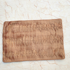 Set of 5, Fabric-Crafted Light Brown Placemat – 13"x19", Premium Poly Cotton