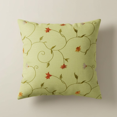 Machine-Crafted Green Cushion Cover – 16"x16", Premium Poly Cotton