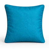 Hand Crafted Cushion Cover – Turquoise | 12"x12" | Poly Cotton Fabric | Embroidered Floral Vine Design