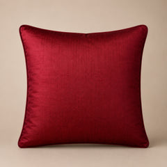 Fabriccrafted Cushion Cover – Maroon | 16"x16" | Floral Embroidered Decorative Cushion Cover