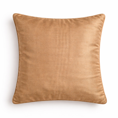 Hand Crafted Cushion Cover – Bronze | 16"x16" | Poly Cotton | Pleated Panel Design