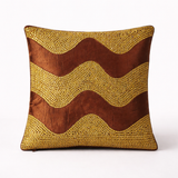 Hand-Crafted Cushion Cover – Brown Gold | 12"x12" | Poly Chenille-Cotton | Festive Luxe Accent