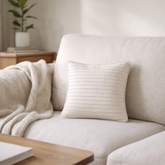 Fabric Crafted Cushion Cover – Light Green | 12"x12" | Poly Cotton | Premium Textured Design