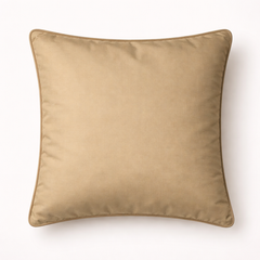 Machine-Crafted Beige Cushion Cover – 16"x16" | Circular Embroidered Design | Premium Poly Channel Fabric