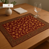 Set of - 6/4, 1 Pcs, Fabric Crafted Placemat – Red, 13"x19"