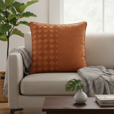 Fabric Crafted Cushion Cover – Brown Bronze | 16"x16" | Poly Cotton | Premium Textured Design