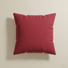 Handcrafted Red Cushion Cover – 16"x16", Premium Poly Cotton