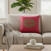 Handcrafted Red Cushion Cover – 16"x16", Premium Poly Cotton