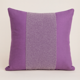 Handcrafted Purple Cushion Cover – 16"x16" | Poly-Cotton Matty | Textured Stripe Panel | Premium Festive Décor