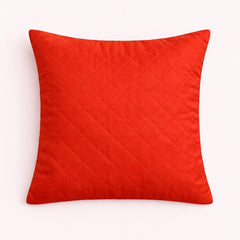 Hand Crafted Cushion Cover – Coral | 16"x16" | Poly Cotton | Diamond Quilted Stud Design