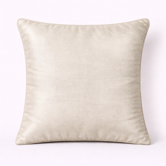 Handcrafted Cream Cushion Cover – 16"x16" | Floral Leaf Embroidered Design | Premium Poly Cotton