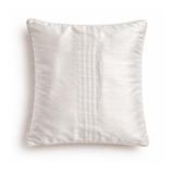 Hand Crafted Cushion Cover – White | 16"x16" | Poly Cotton | Pleated Panel Design