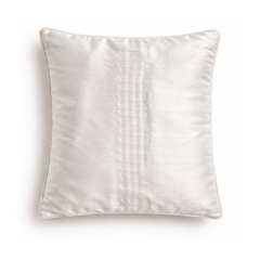 Hand Crafted Cushion Cover – White | 16"x16" | Poly Cotton | Pleated Panel Design