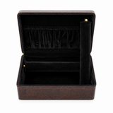 Luxury Brown Leather Bangle Storage Box with Removable Velvet Display Rolls, Necklace Pocket & Jewellery Organizer for Bangles, Bracelets, Watches & Accessories (33.02 × 20.83 × 10.16 cm)