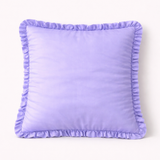 Fabric Crafted Cushion Cover – Blue | 12"x12" | Poly Cotton Foam | Circular Ruffle Design