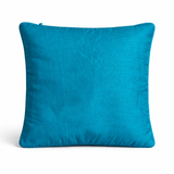 Fabric Crafted Cushion Cover – Turquoise | 16"x16" | Poly Cotton | Premium Textured Design