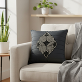 Handcrafted Black Cushion Cover – 16"x16", Premium Poly Cotton