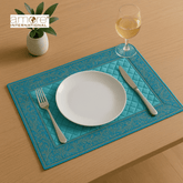 Fabric Crafted Placemat – Light Turquoise, 13"x19"