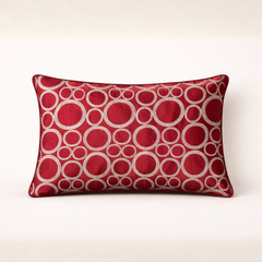 Machine-Crafted Red Bolster Cover – 18"x20" | Poly Cont Fabric | Lightweight & Stylish
