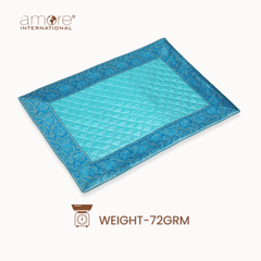 Fabric Crafted Placemat – Light Turquoise, 13"x19"