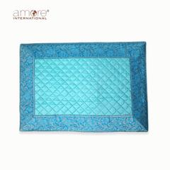 Fabric Crafted Placemat – Light Turquoise, 13"x19"