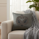 Handcrafted Black Cushion Cover – 16"x16" | Elegant Traditional Embroidery | Premium Poly Cotton