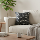 Handcrafted Black Cushion Cover – 16"x16", Premium Poly Cotton