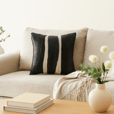 Handcrafted Cushion Cover – Black, 12"x12"