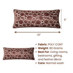 Fabric-Crafted Brown Bolster Cushion Cover – 8"x20" | Poly Cont Fabric | Lightweight & Elegant