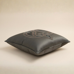Handcrafted Black Cushion Cover – 16"x16" | Elegant Traditional Embroidery | Premium Poly Cotton