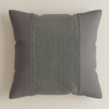 Handcrafted Dark Grey Cushion Cover – 16"x16" | Poly-Cotton Matty | Textured Stripe Panel | Premium Festive Décor