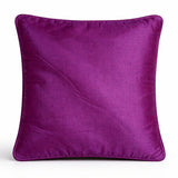 Hand Crafted Cushion Cover – Violet | 12"x12" | Poly Cotton Fabric | Embroidered Floral Vine Design